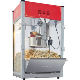 cVEVOR Popcorn Popper Machine 12 Oz Countertop Popcorn Maker 1440W 80 Cups Red