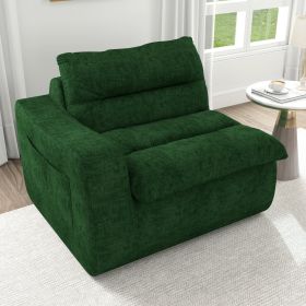 Lazy floor sofa, modern floor lounge chair with left arm, comfortable beanbag sofa, suitable for living room bedroom office - Green
