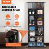VEVOR Media Storage Cabinet, 8-Layer DVD Shelf Holds 464 CDs, Adjustable CD Shelves 16 Compartments, Protects & Organizes Music, Movie