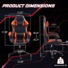 Video Game Chairs for Adults, PU Leather Gaming Chair with Footrest, 360°Swivel Adjustable Lumbar Pillow Gamer Chair