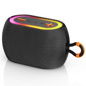 JYX L1Black Portable Bluetooth Speaker & Mini Wireless Speaker With DJ Lights Rich Stereo Bass Aux & IPX7 Waterproof Outdoor Speaker (Color: Black)